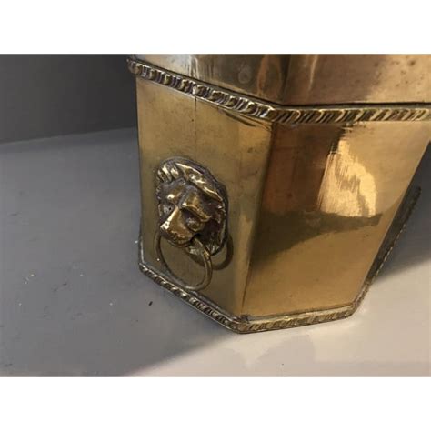 vintage footed metal music box lions|Metal Lion Box .